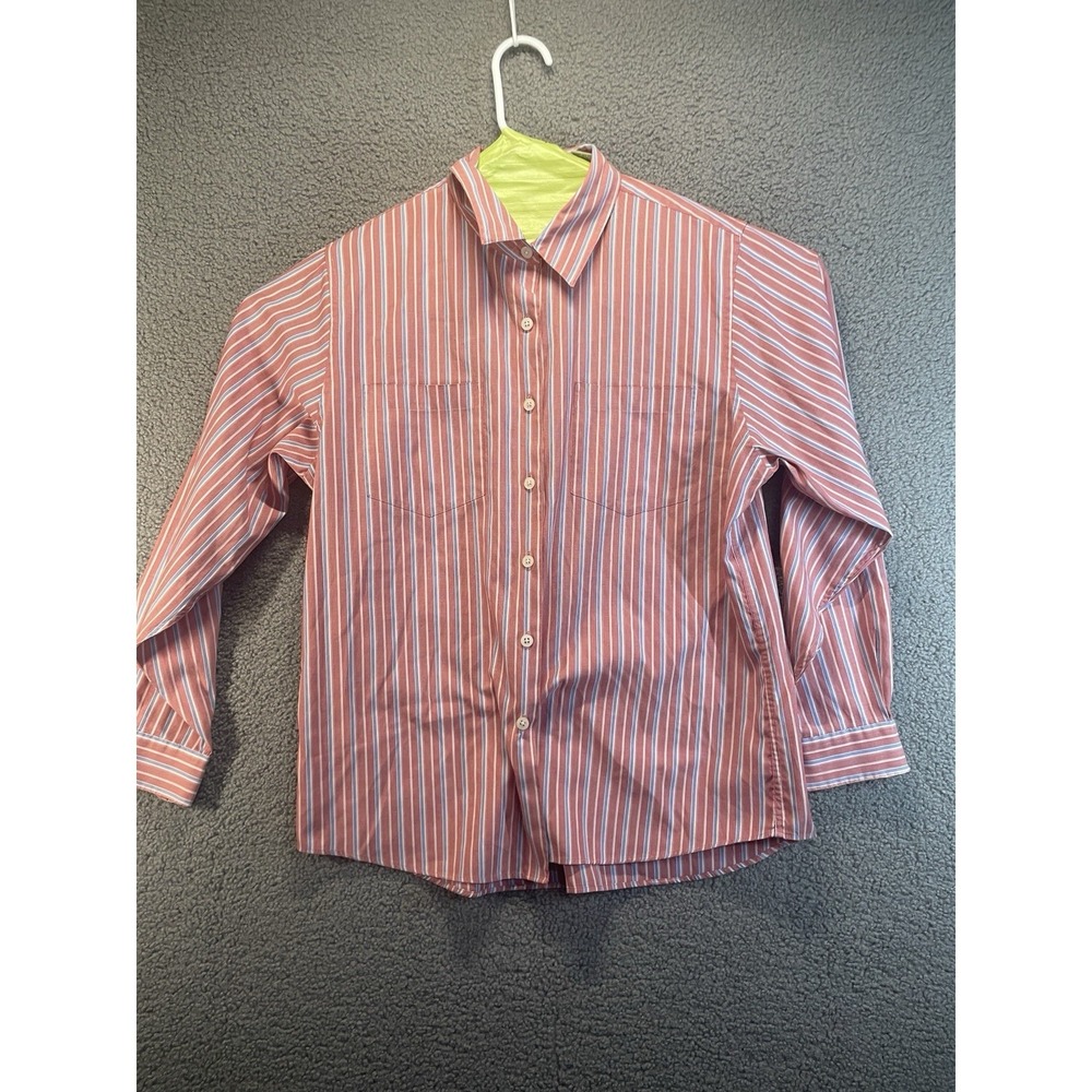 LLBean Men's Striped Button Down Blue Red‎ Size Large